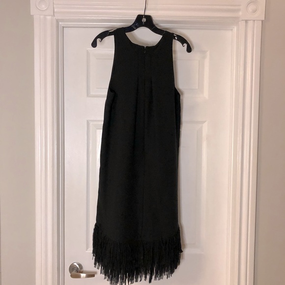 Banana Republic Black Fringe Dress Size 4 - Picture 1 of 4